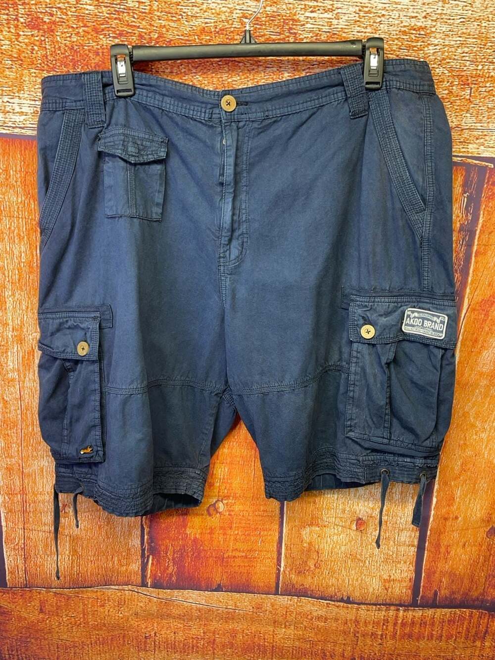 Akoo Brand Men’s Navy Blue Multi-Pocket Cargo Shorts Sz 42
